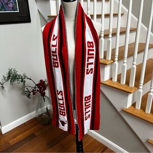 Chicago Bulls Scarf 70” x 8” NBA Basketball Red Black White 100% acrylic Winter